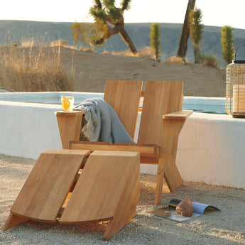 Teak adirondack online chair with ottoman