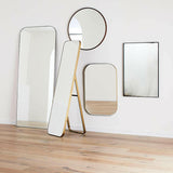 Edge Brass Rounded Rectangle Mirror.
