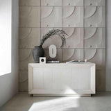 'Taso 24' Hand-Carved White Tile Wall Decor 24"x1.5".