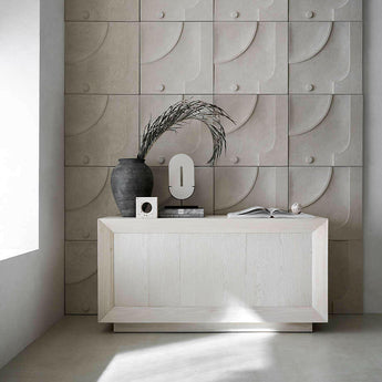'Taso 24' Hand-Carved White Tile Wall Decor 24"x1.5".