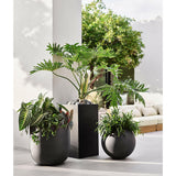 Junio Small Round Dark Grey Planter 13".