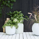 Junio Small Round White Planter 13".