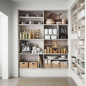 Large Rectangular Acrylic Kitchen Canister with Bamboo Lid.