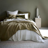 New Natural EUROPEAN FLAX ™-certified Linen Burnt Green Full Bed Sheet Set.