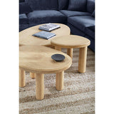La Sal Natural Oak Wood 56" Asymmetrical Coffee Table.