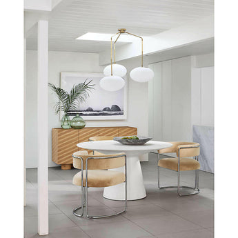 Nayarit 54" White Indoor/Outdoor Concrete Dining Table.