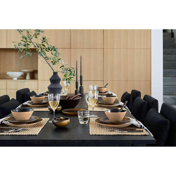 Angle Black Ceramic Vase 14".
