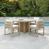 Mallorca 60" Round Wood Outdoor Dining Table.