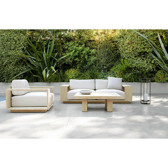 Mallorca 42" Square Wood Outdoor Coffee Table.