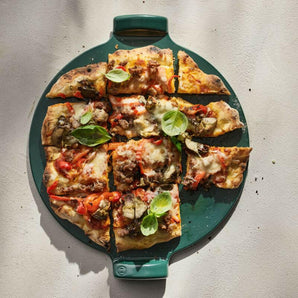 Emile Henry Dark Green Glazed Pizza Stone.
