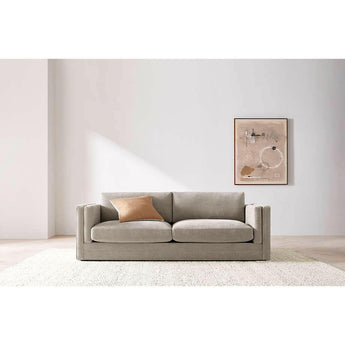 "Disentangled Thoughts" by LBA Collective Tan Brown Canvas 41"x51" Framed Wall Art Print.