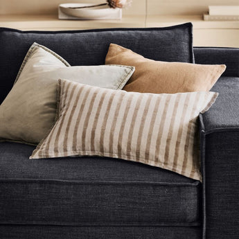 Yarra Stripe Fringe 24"x16" Warm Sand Be.