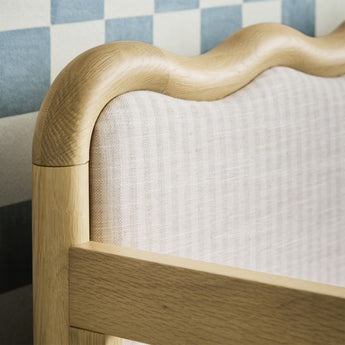 Waveland Natural Oak Wood and Upholstere.