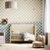 Waveland Natural Oak Wood and Upholstere.