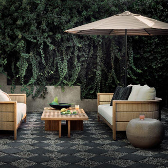 Bali Natural Teak Outdoor Lounge Chair w.