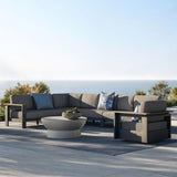 Walker Outdoor Metal Sofa with Graphite.