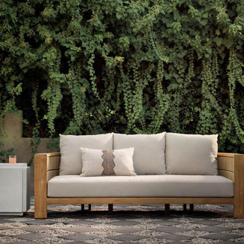 Bali 86" Natural Teak Outdoor Sofa with.