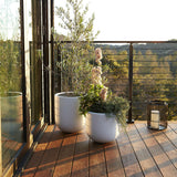 Junio Small Round White Planter 13".