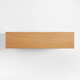 Campagna 76" Rattan and Natural Oak Wood Storage Media Console.