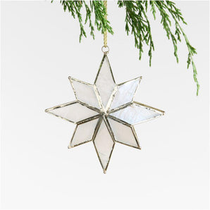 Capiz Snowflake Glass Christmas Tree Ornament