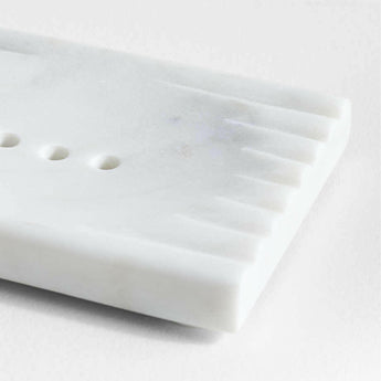 Carmen White Marble Soap Dish.