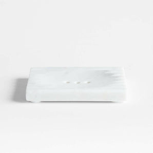 Carmen White Marble Soap Dish.