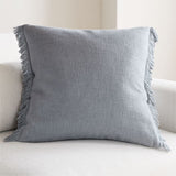 Casual Textured Fringe 23x23 Smoke Blue.