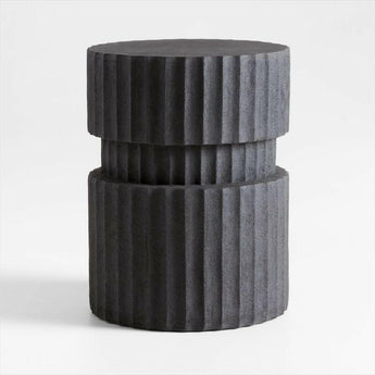 Cerca Black Resin and Glass Fiber Indoor/Outdoor Side Table.