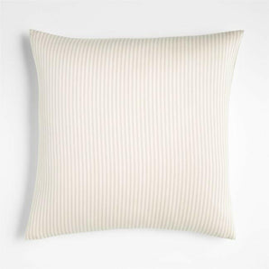 Channing Striped Throw Pillow Cover with Feather Insert 23"x23" Beige