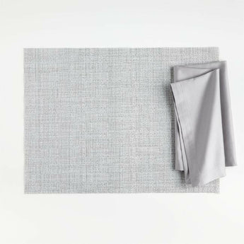 Chilewich ® Rectangular Crepe Silver Easy-Clean Vinyl Placemat.