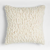 Chunky Cable Knit Cream Throw Pillow with Down-Alternative Insert 23"x23".