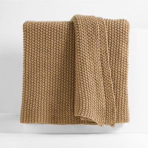 Organic Cotton Chunky Hand-Knit Bed Throw Blanket