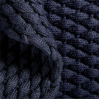 Chunky Weave Performance Navy Blue Indoor/Outdoor Doormat.