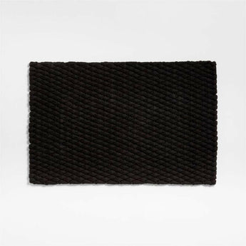 Chunky Weave Performance Black Indoor/Outdoor Doormat 24"x36"'.