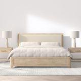 Clairemont Natural Oak Wood Upholstered.