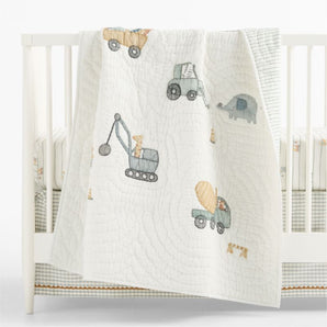 Construction Crossing Crib Quilt.