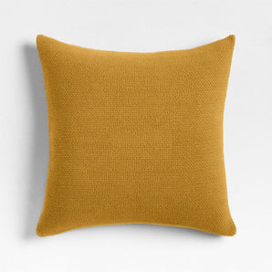 Cojín marroquí de algodón orgánico con tejido de cesta y color ocre