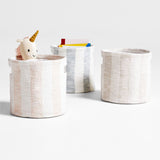 Cove Stripe Shelf Bin El Pink.