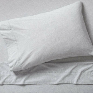 Cozysoft Organic Jersey Light Grey Twin/Twin XL Bed Sheet Set.