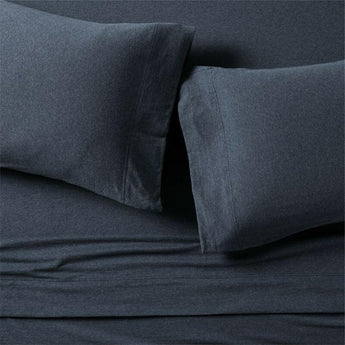 Cozysoft Organic Jersey Midnight Navy King Bed Sheet Set.