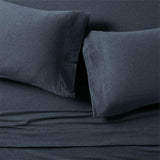 Cozysoft Organic Jersey Midnight Navy King Bed Sheet Set.