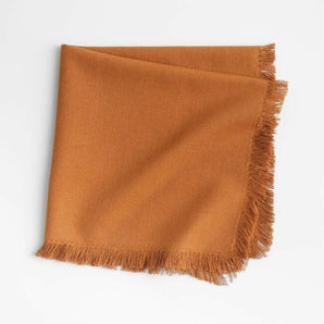 Craft Almond Brown Cotton Fringe Napkin.
