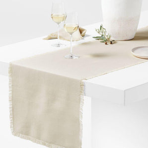 Craft 120" Organic Cotton Fringe Table Runner