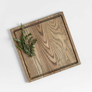 Crate & Barrel Grey Wash Face-Grain Cutting Board.