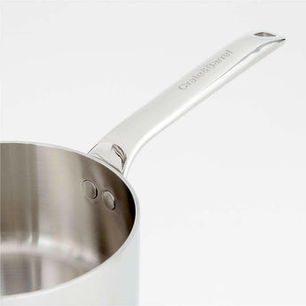 Crate & Barrel EvenCook Core ® 1.6 Qt. Stainless Steel Saucepan.