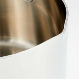 Crate & Barrel EvenCook Core ® 3.5 Qt. Stainless Steel Saucepan with Glass Straining Lid.