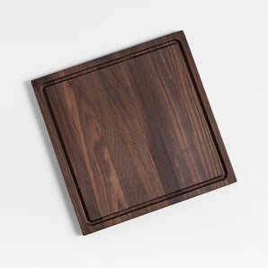 Crate & Barrel Reversible Walnut Wood Cutting Board