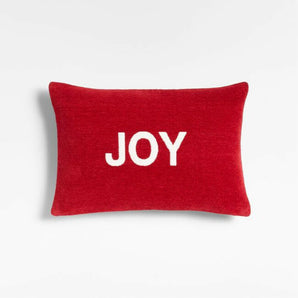 Joy Red Throw Pillow with Down-Alternative Insert