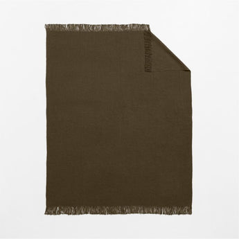 Casual Textured Burnt Green Thro.