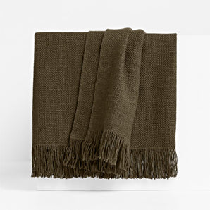 Casual Textured Burnt Green Thro.